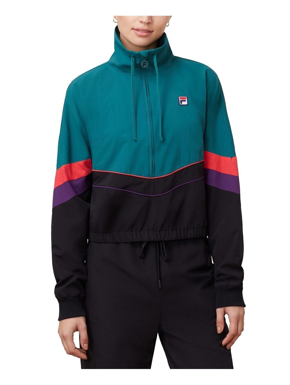 Fila Womens Chiaki Colorblocked Half-Zip Jacket Size S